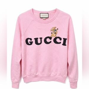 Gucci Pink Lamb Logo Sweatshirt – Made in Italy SMALL